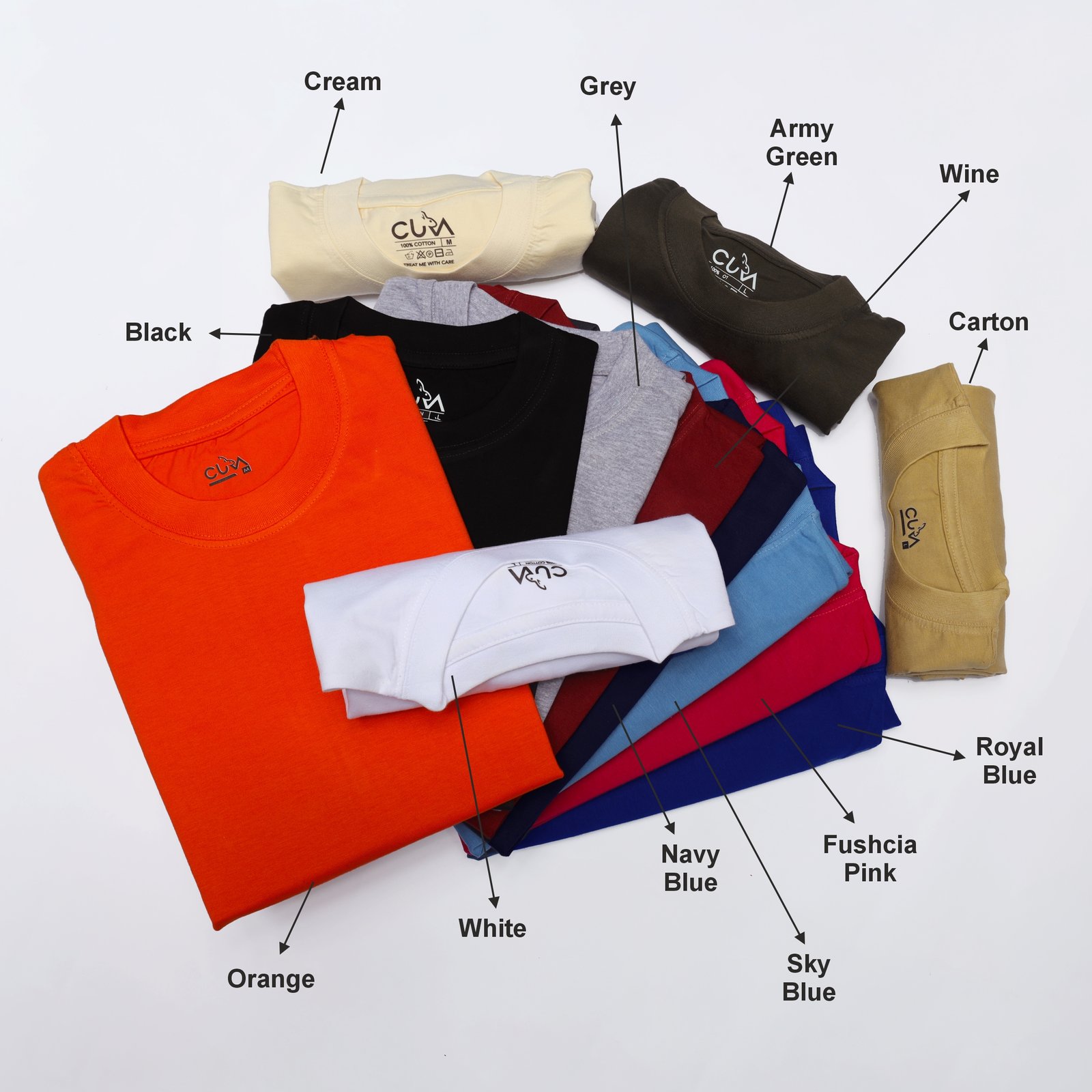 Cura Iconic Plain T-Shirt (Cotton) - Image 12